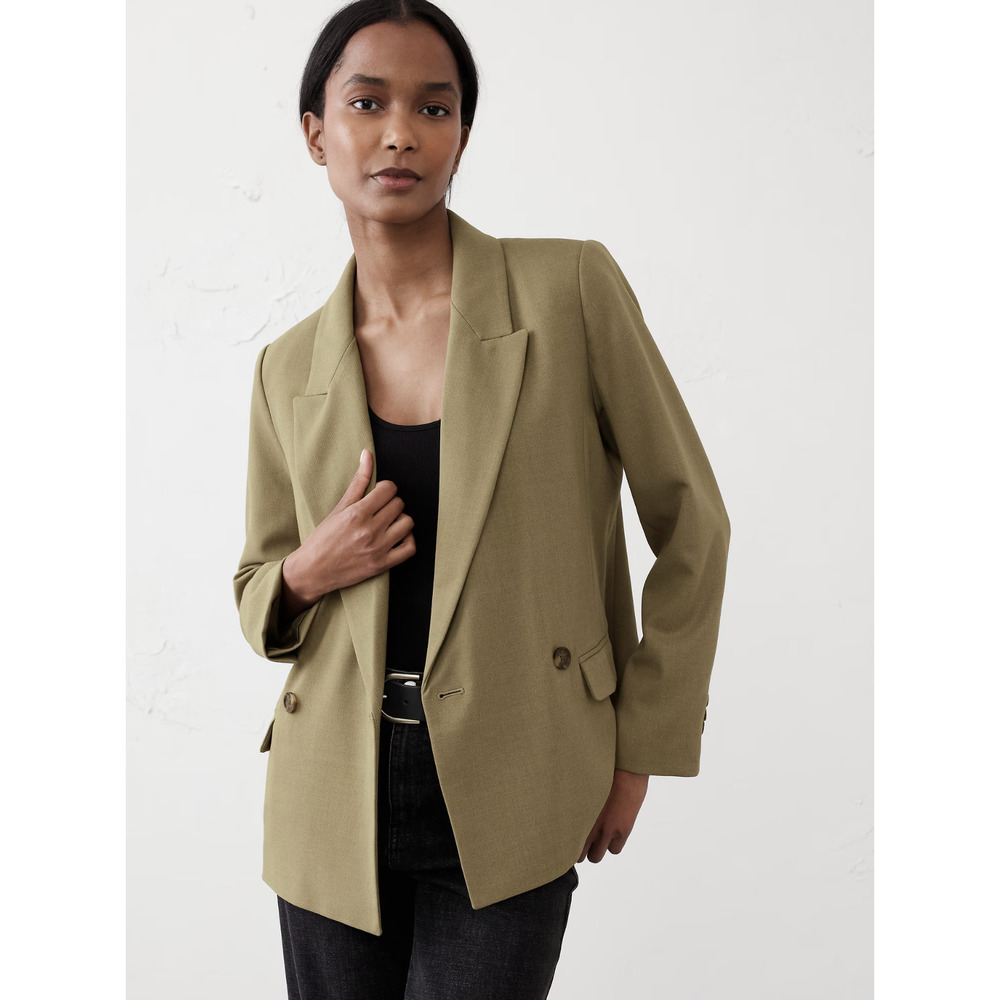 Banana Republic Factory Boyfriend Blazer in Martini Olive
